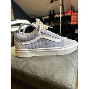 VANS Off The Wall Low Top Lavender Waffle Knit & Suede Shoes Mens 7 - Womens 8.5